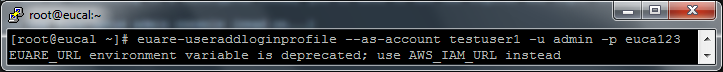 Add user and attach the user to an account "euare-useraddloginprofile"